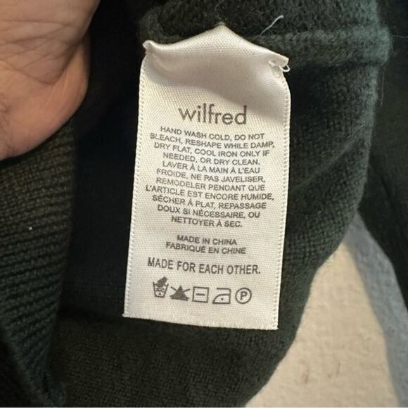 Aritzia Wilfred 100% Merino Wool Cyprie Sweater Olive Green Size XS - Picture 11 of 14